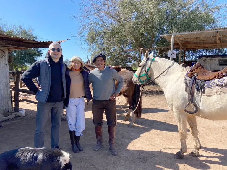 Horse riding in a windy day